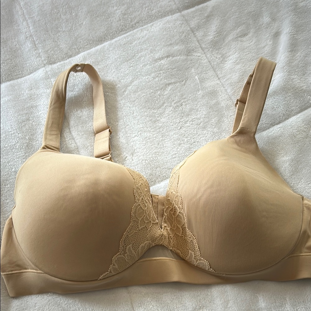 Cacique Tan Lace Plunge Bra
